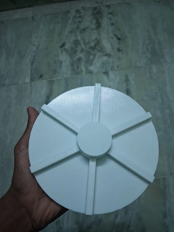 White 3D printed impeller disc