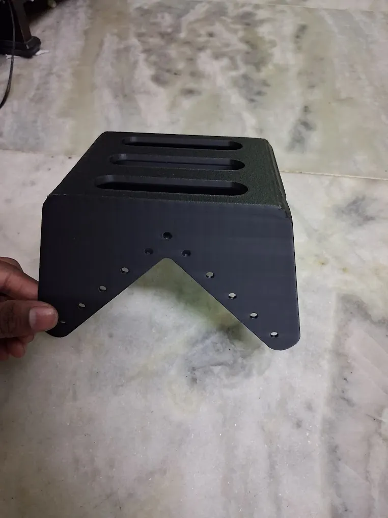 Black 3D printed prototype bracket